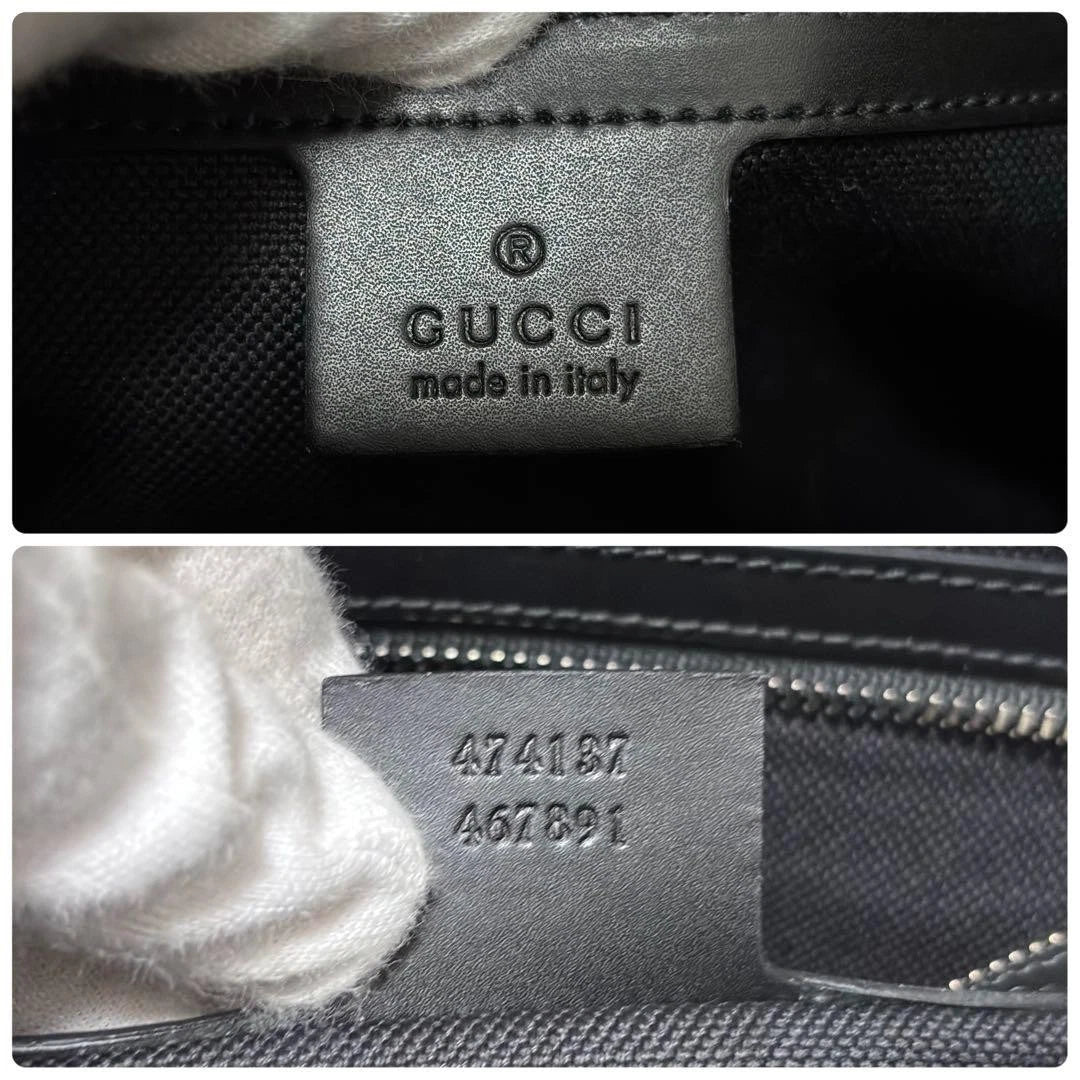 Gucci GG Supreme Sherry Line Shoulder Bag Black | Authentic Men's Bag