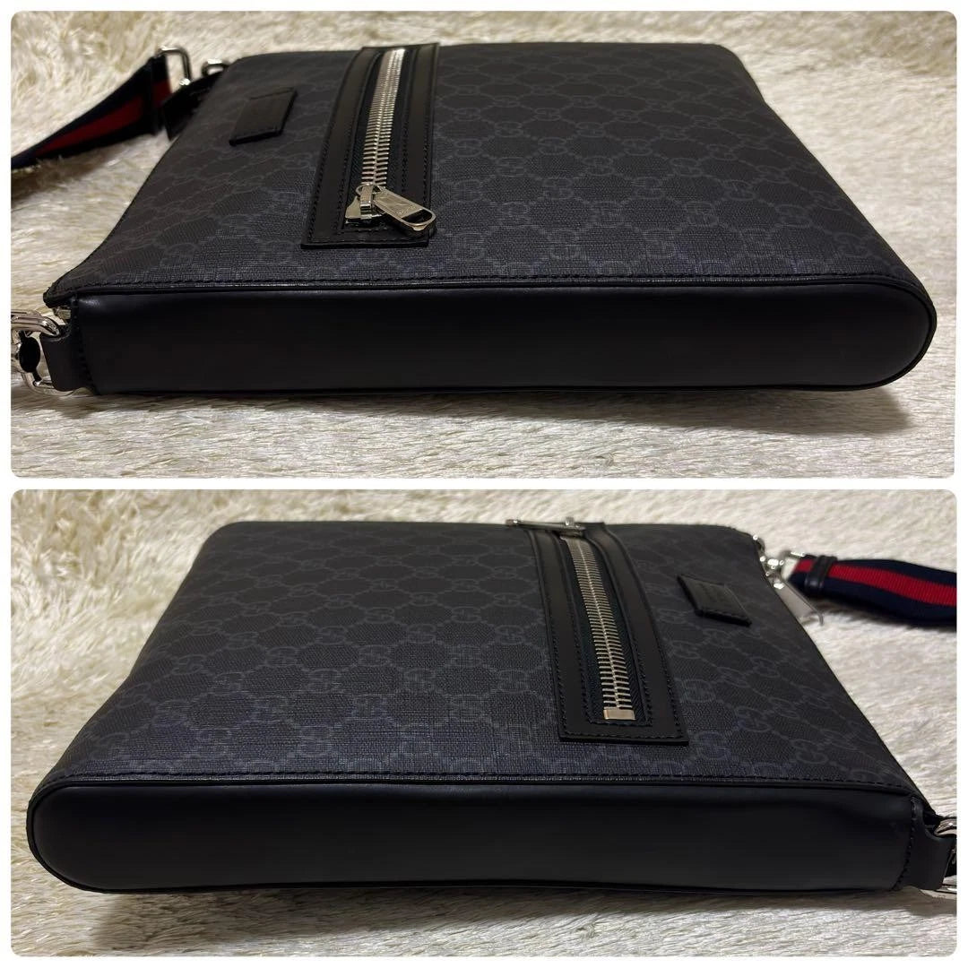 Gucci GG Supreme Sherry Line Shoulder Bag Black | Authentic Men's Bag