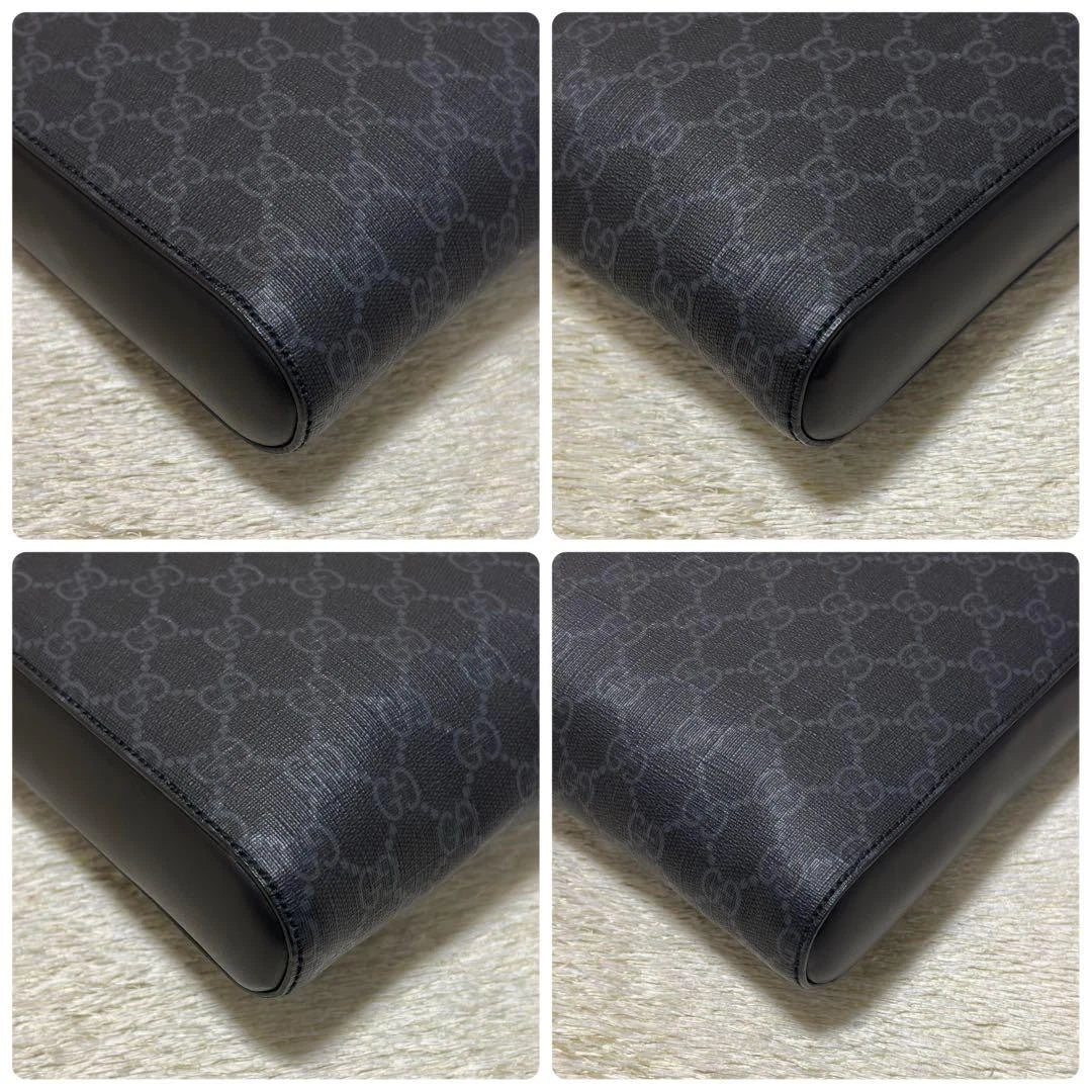 Gucci GG Supreme Sherry Line Shoulder Bag Black | Authentic Men's Bag