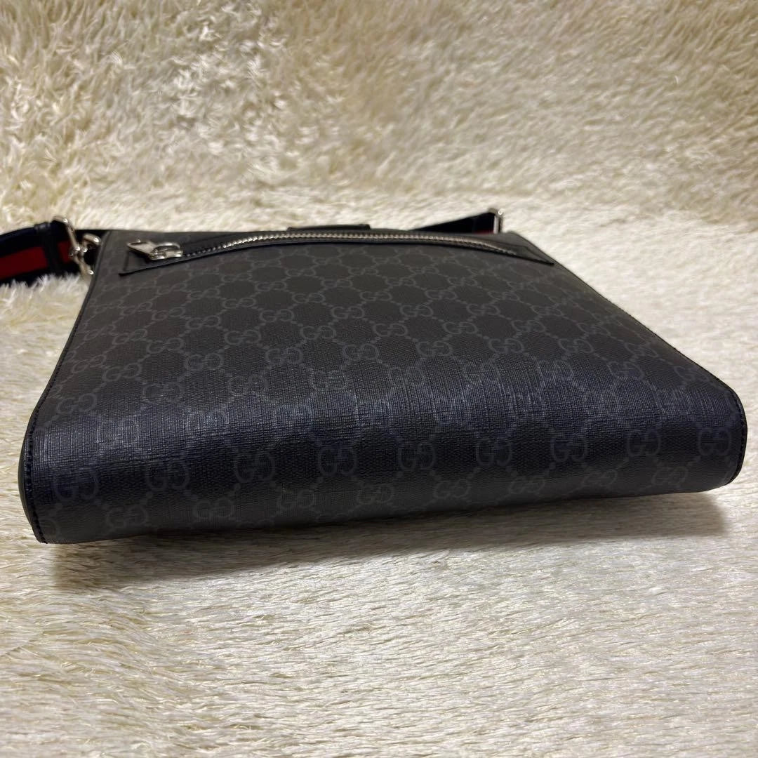 Gucci GG Supreme Sherry Line Shoulder Bag Black | Authentic Men's Bag